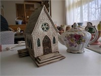 Music box church and hand-painted teapot music