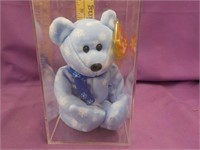 Blue snowflake beanie baby bear