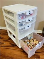 4 drawer storage w/ stamps and crafting supplies