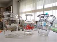 Vintage Glass Pitchers & Juice Jar