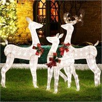 Shintenchi 3-Piece LED Lighted Christmas Deer Outd