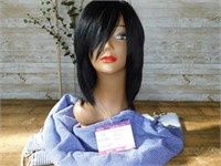WIG with MANNEQUIN HEAD 100% REMI HUMAN HAIR WIG D