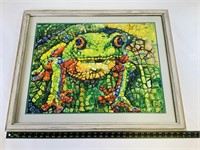 Large Framed Frog Mosaic Puzzle Print