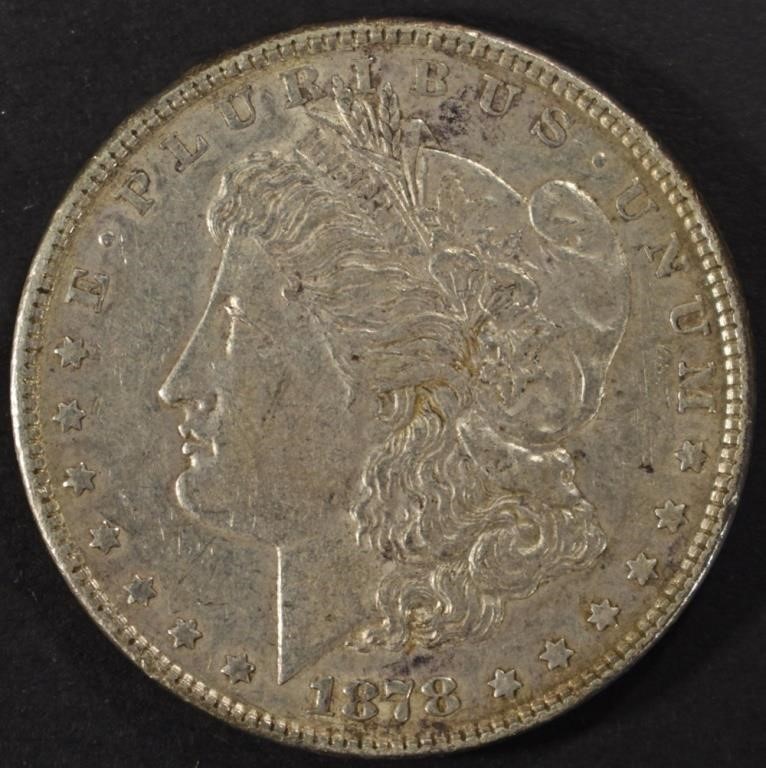 1878 7F REV 78 MORGAN DOLLAR AU