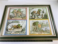 Framed 4pcs Frog and toad puzzles