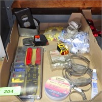 ASST. ELECTRICAL SUPPLIES, MEASURING TAPES, ETC