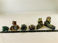6pcs small frog statues