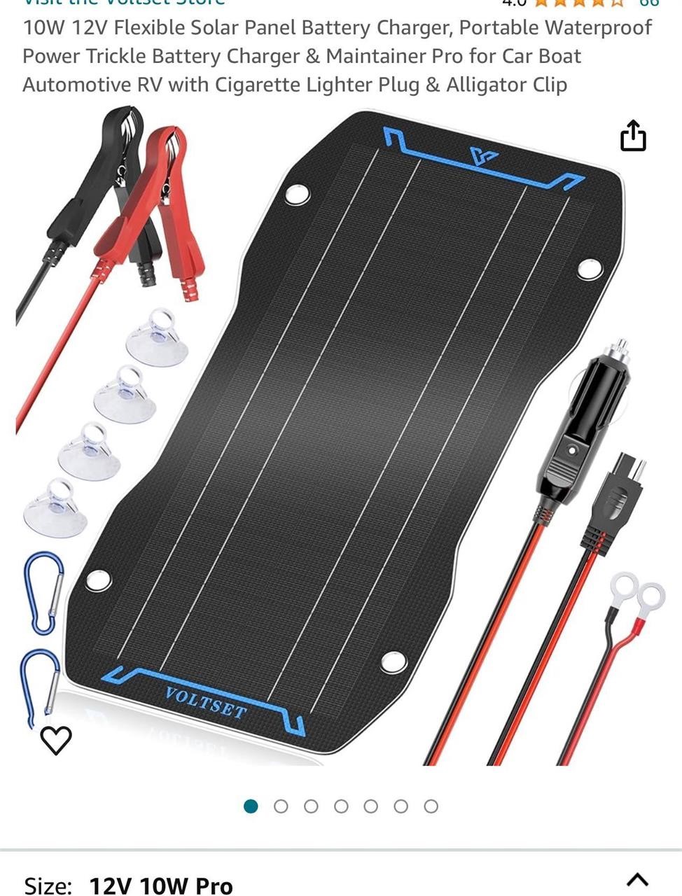 10W 12V Flexible Solar Panel Battery Charger