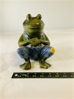 Ceramic painted frog statue