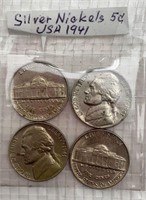 1941 USA silver nickels