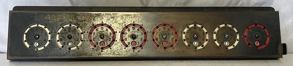 Vintage metal Addometer calculator.
