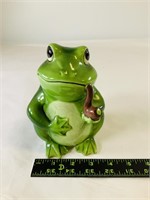 Smoking frog ceramic statue