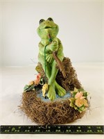 Fishing frog decorative statue