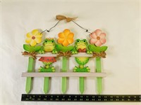 Hanging frog fence decor