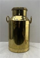 22x12in - Old brass milk churn, twin-handled with