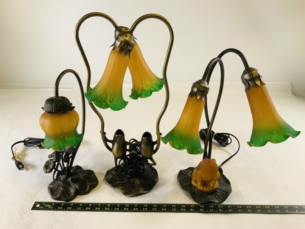 3pcs lilly frog lamps