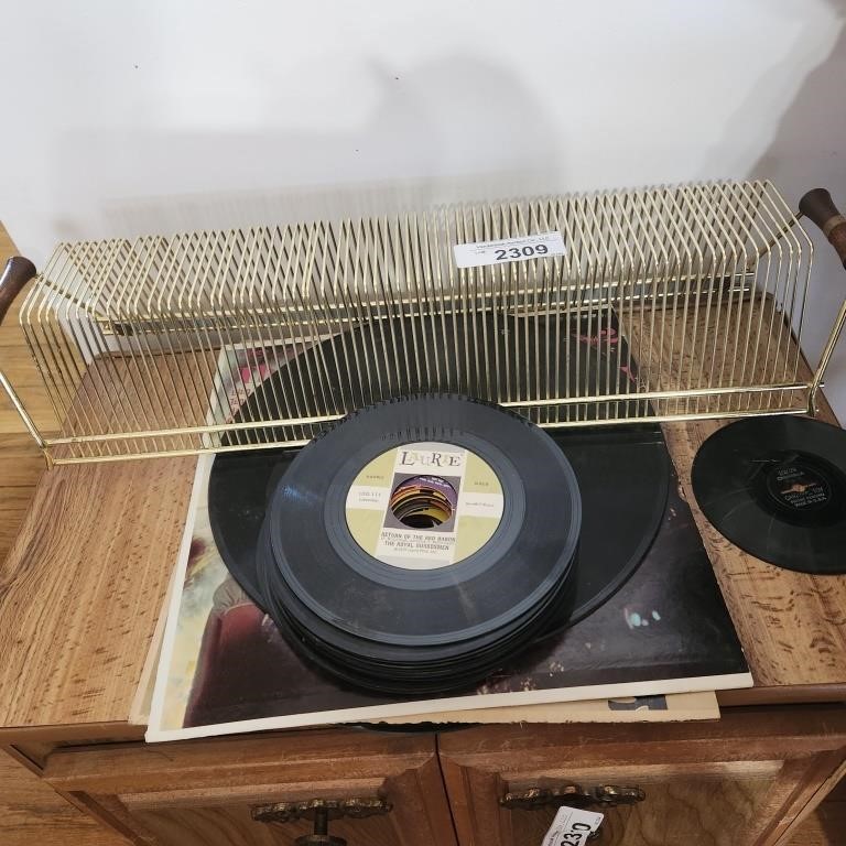 Records - 33s & 45s & Record Rack - Blueberry