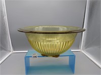 12" Yellow Depression Glass Bowl