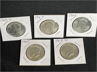 40% KENNEDY SET:1965, 66, 67, 68-D, 69-D