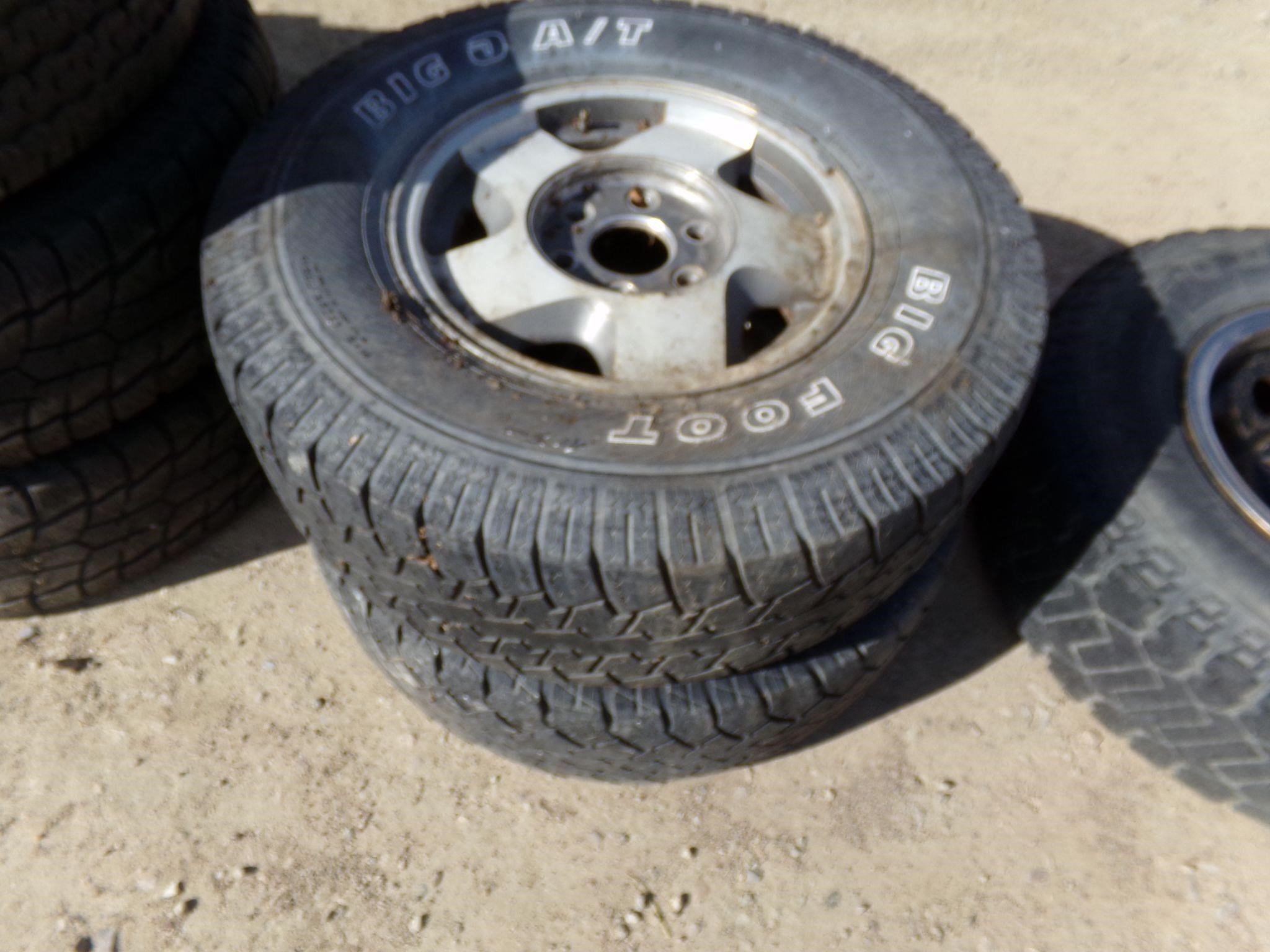2-265x75rx16 tires and wheels 6 hole Chevy