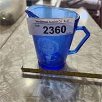 Vintage Shirley Temple Blue Glass Pitcher