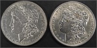 1884 & 1889 (CLEANED) MORGAN DOLLARS AU/BU