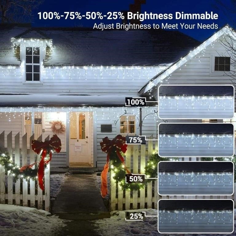 Brizled 360 LED Icicle Lights, 29ft Icicle