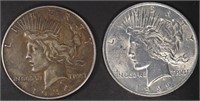 1934-D (XF) & 1922 (AU/BU) PEACE DOLLARS