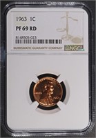 1963 LINCOLN CENT NGC PF69 RD