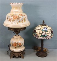 GWTW Lamp + Stained Glass Lamp