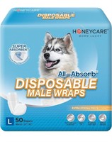 50Pcs All-Absorb A24 Male Dog Wrap, Large
