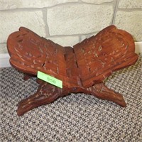 CARVED WOODEN FOLDING BOOK HOLDER  13 x 8 x 8