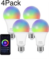 4 Pack Smart Wi-Fi LED Bulbs, E27 Light Bulbs,