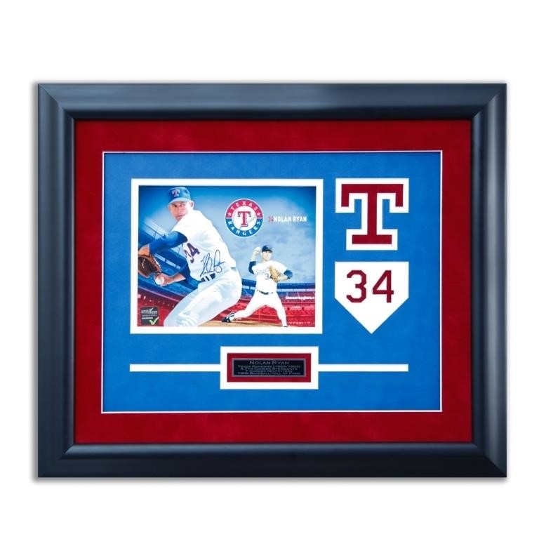 Nolan Ryan Texas Rangers 26x21.5 Framed signed