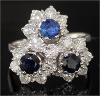 14kt Gold 1.97 ct Sapphire & Diamond Estate Ring