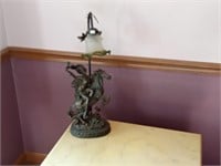 horse with lady table lamp