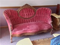 antique walnut framed sofa