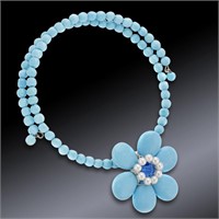 Howlite Flower Choker Necklace