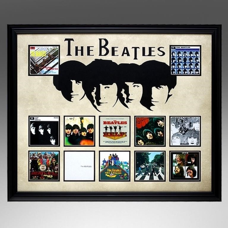 The Beatles Album Collage 24x20 Custom Framed