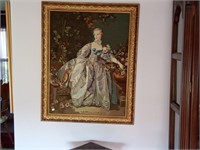 needlepoint picture in ornate frame