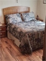 full size bed + bedding & linens
