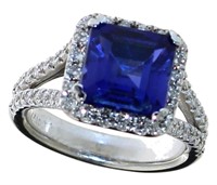 14kt Gold 5.22 ct Sapphire & Diamond Ring