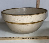 Vintage Salt Glaze Crock Bowl, Stoneware Mixing