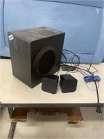 Subwoofer and two small speakers