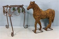 Plant Stand, Horse Decoration