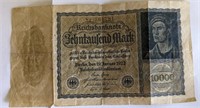 VINTAGE 1922 10000 MARK GERMAN BANK NOTE