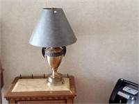 pr of modern brass table lamps