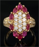 18kt Gold 2.45 ct Natural Ruby & Diamond Ring