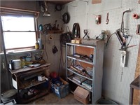 shelf & misc tools on wall