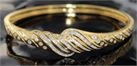 18k Gold 1.70 ct Brilliant Diamond Bangle Bracelet